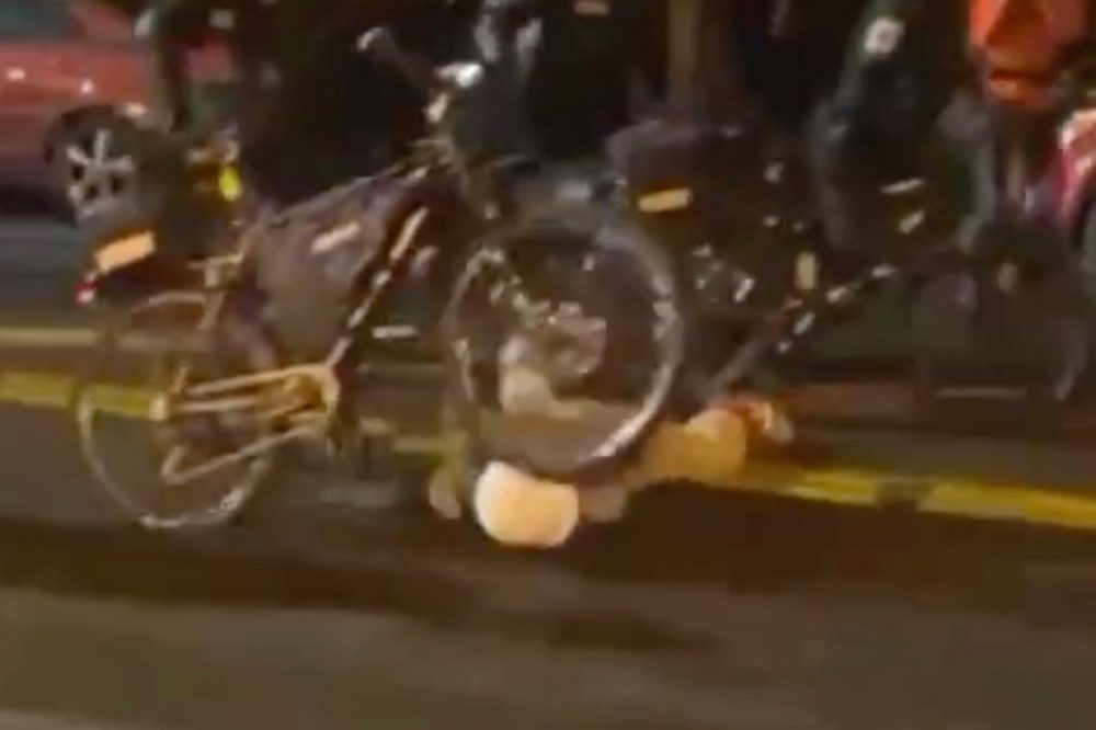 Seattle cop caught on video purposely riding over protestors head