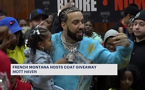 Rapper French Montana Holds Winter Jacket Giveaway In The South Bronx